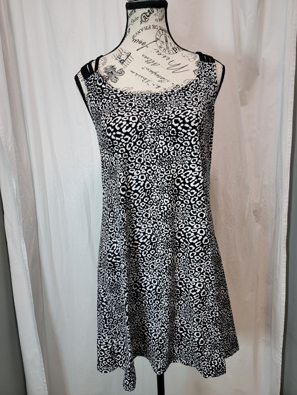 Portocruz Black And White Print Cover-up Dress New Without Tags